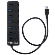 Hub USB 3.0 a 7 porte con switch individuali per ciascuna porta di trasferimento dati, 7 Ports (White), 7 Ports (Black)
