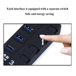Hub USB 3.0 a 7 porte con switch individuali per ciascuna porta di trasferimento dati, 7 Ports (White), 7 Ports (Black)