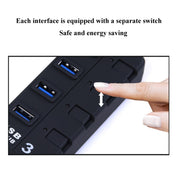 Hub USB 3.0 a 7 porte con switch individuali per ciascuna porta di trasferimento dati, 7 Ports (White), 7 Ports (Black)