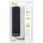 Hub USB 3.0 a 7 porte con switch individuali per ciascuna porta di trasferimento dati, 7 Ports (White), 7 Ports (Black)