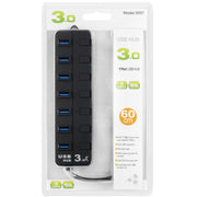 Hub USB 3.0 a 7 porte con switch individuali per ciascuna porta di trasferimento dati, 7 Ports (White), 7 Ports (Black)