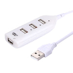 HUB USB 2.0 a 4 porte, lunghezza cavo: 30 cm, 4 Ports (Black), 4 Ports (White)