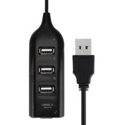 HUB USB 2.0 a 4 porte, lunghezza cavo: 30 cm, 4 Ports (Black), 4 Ports (White)