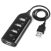 HUB USB 2.0 a 4 porte, lunghezza cavo: 30 cm, 4 Ports (Black), 4 Ports (White)