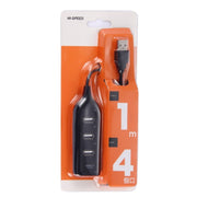HUB USB 2.0 a 4 porte, lunghezza cavo: 30 cm, 4 Ports (Black), 4 Ports (White)