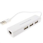 Rete USB a 1 porta con hub USB a 3 porte su scheda adattatore Lan Ethernet RJ45 femmina, USB 2.0