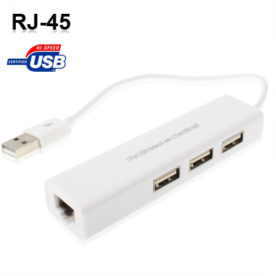 Rete USB a 1 porta con hub USB a 3 porte su scheda adattatore Lan Ethernet RJ45 femmina, USB 2.0