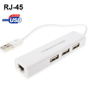 Rete USB a 1 porta con hub USB a 3 porte su scheda adattatore Lan Ethernet RJ45 femmina, USB 2.0