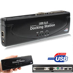 Docking station USB 2.0 ad alta velocità con 8 porte (2xUSB 2.0 + mouse PS2 + tastiera PS2 + RS232 + DB25 + LAN + upstream),Nero, Docking Station (Silver), Docking Station (Black)
