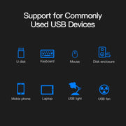 Hub USB 3.0 a 4 porte con switch individuali per ciascuna porta di trasferimento dati