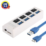 HUB USB 3.0 a 4 porte, super velocità 5 Gbps, plug and play, supporto 1 TB, 4 Ports (Black), 4 Ports (White)