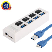 HUB USB 3.0 a 4 porte, super velocità 5 Gbps, plug and play, supporto 1 TB, 4 Ports (Black), 4 Ports (White)
