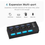 HUB USB 3.0 a 4 porte, super velocità 5 Gbps, plug and play, supporto 1 TB, 4 Ports (Black), 4 Ports (White)