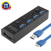 HUB USB 3.0 a 4 porte, super velocità 5 Gbps, plug and play, supporto 1 TB, 4 Ports (Black), 4 Ports (White)