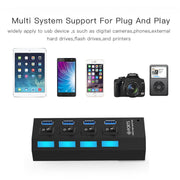 HUB USB 3.0 a 4 porte, super velocità 5 Gbps, plug and play, supporto 1 TB, 4 Ports (Black), 4 Ports (White)