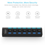 HUB USB 3.0 a 7 porte, super velocità 5 Gbps, plug and play, supporto 1 TB, 7 Ports (Black), 7 Ports (White)