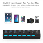 HUB USB 3.0 a 7 porte, super velocità 5 Gbps, plug and play, supporto 1 TB, 7 Ports (Black), 7 Ports (White)