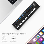 HUB USB 3.0 a 7 porte, super velocità 5 Gbps, plug and play, supporto 1 TB, 7 Ports (Black), 7 Ports (White)
