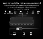Orico H7928-U2-V1 Desktop 7 porte HUB USB 2.0 con alimentatore, USB 2.0