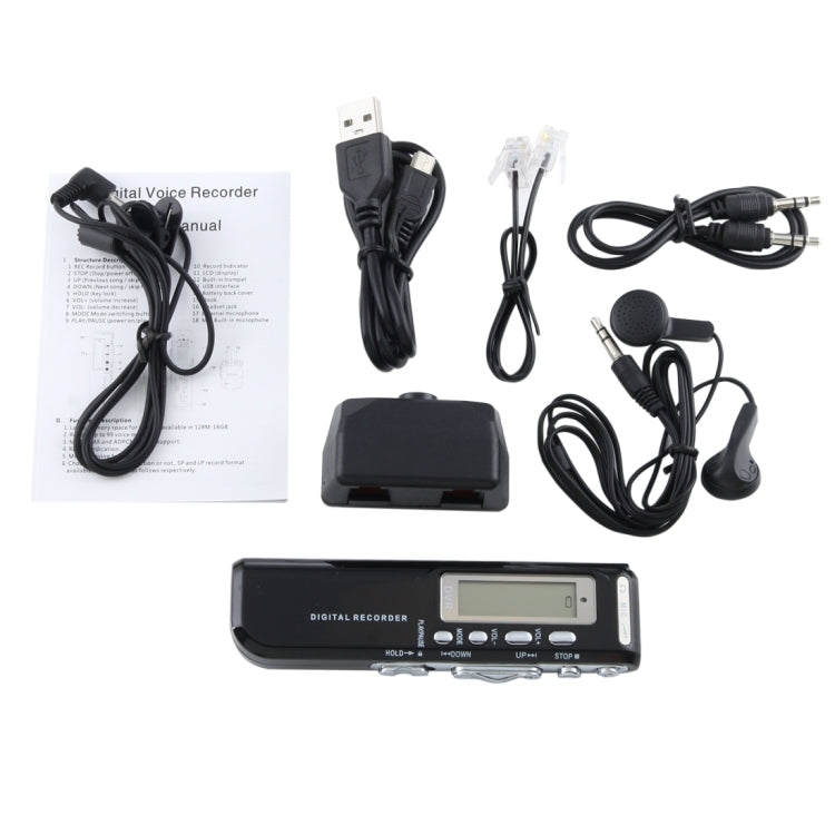 Registratore vocale digitale 4GB con funzione VOX nero
