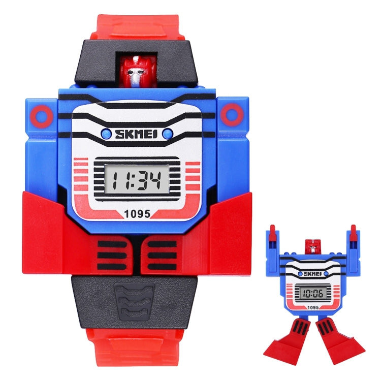 SKMEI Trasformazione Giocattolo Cambiamento Forma Quadrante Rimovibile Movimento Digitale Orologio per Bambini con Cinturino in Cemento di Plastica PU