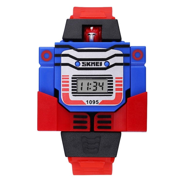 SKMEI Trasformazione Giocattolo Cambiamento Forma Quadrante Rimovibile Movimento Digitale Orologio per Bambini con Cinturino in Cemento di Plastica PU