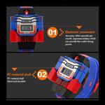 SKMEI Trasformazione Giocattolo Cambiamento Forma Quadrante Rimovibile Movimento Digitale Orologio per Bambini con Cinturino in Cemento di Plastica PU