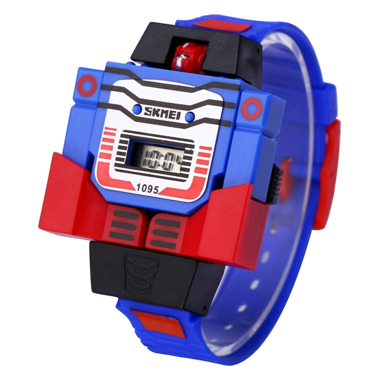 SKMEI Trasformazione Giocattolo Cambiamento Forma Quadrante Rimovibile Movimento Digitale Orologio per Bambini con Cinturino in Cemento di Plastica PU