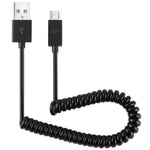 Cavo a spirale per caricabatterie per sincronizzazione dati micro USB, lunghezza: 27,5 cm (può essere esteso fino a 100 cm)