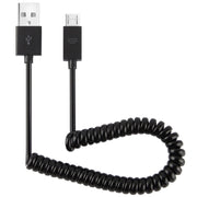 Cavo a spirale per caricabatterie per sincronizzazione dati micro USB, lunghezza: 27,5 cm (può essere esteso fino a 100 cm)
