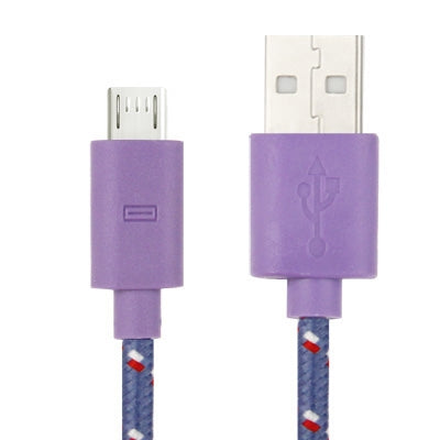 Cavo di trasferimento dati/ricarica USB micro a 5 pin stile rete in nylon, lunghezza: 3 m