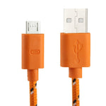 Cavo di trasferimento dati/ricarica USB micro a 5 pin stile rete in nylon, lunghezza: 3 m