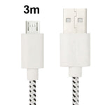 Cavo di trasferimento dati/ricarica USB micro a 5 pin stile rete in nylon, lunghezza: 3 m