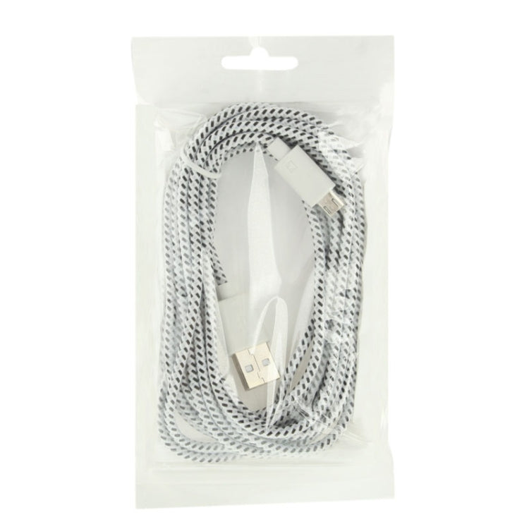 Cavo di trasferimento dati/ricarica USB micro a 5 pin stile rete in nylon, lunghezza: 3 m