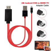 Cavo convertitore adattatore HDTV da 2 m Full HD 1080P Micro USB MHL + connettore USB a HDMI