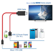 Cavo convertitore adattatore HDTV da 2 m Full HD 1080P Micro USB MHL + connettore USB a HDMI