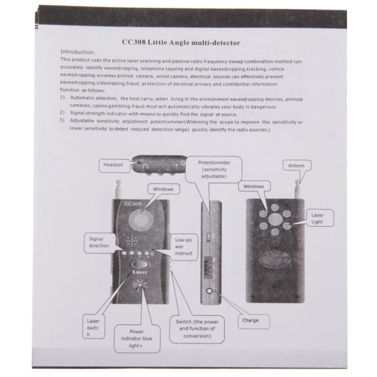 Rilevatore onde radio CC308+ per dispositivi wireless