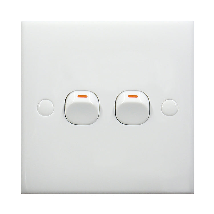 Interruttore elettrico a parete (dimensioni: 86 x 86 mm), 2 Switch