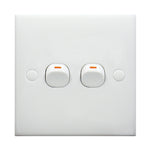 Interruttore elettrico a parete 2 pulsanti 86x83 mm