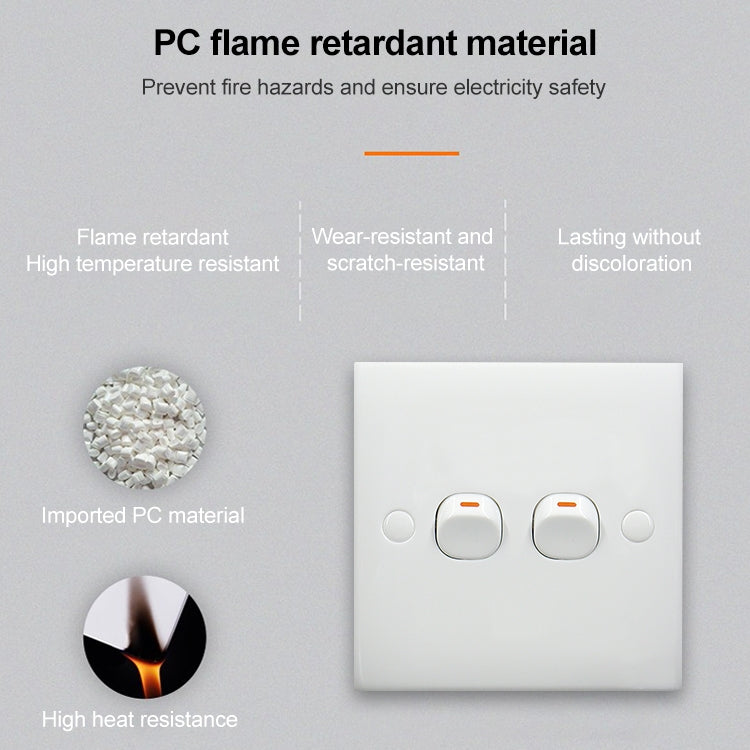 Interruttore elettrico a parete (dimensioni: 86 x 86 mm), 2 Switch