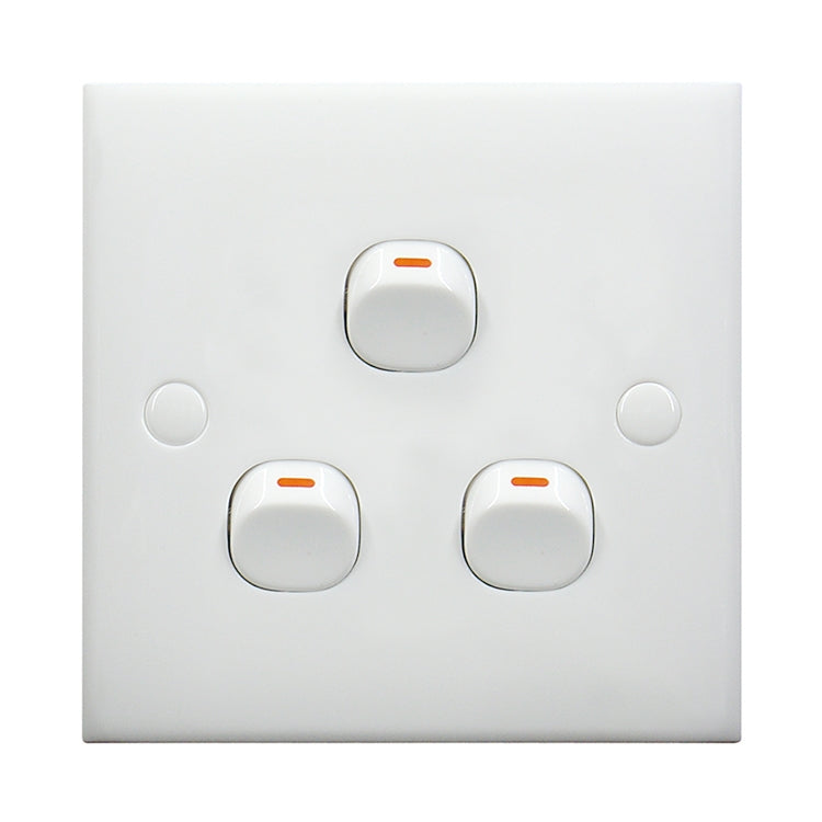 Interruttore elettrico a parete (dimensioni: 86 x 86 mm), 3 Switch