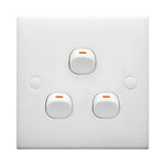 Interruttore elettrico a parete 3 pulsanti 86x86 mm