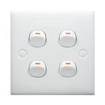 Interruttore elettrico a parete 4 pulsanti 86x86 mm