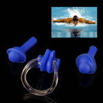 Set di tappi per le orecchie e clip per naso e tappi per le orecchie da nuoto in morbido silicone, consegna a colori casuale, Ear Plug Set, Ear Plug Set(Blue)