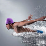 Cuffia da nuoto / cappello da nuoto in silicone elastico in stile colore puro, SC509 Pink, SC301 White, SC306 Dark Blue, SC302 Yellow, SC309 Purple, SC601 Grey, SC208 Black, SC605 Baby Blue, SC310 Orange