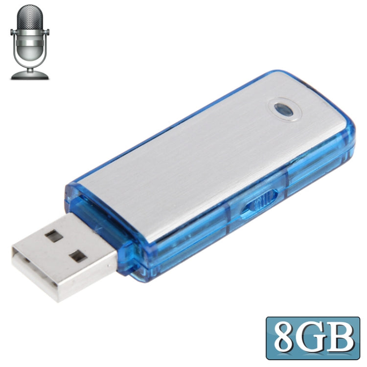 Registratore vocale USB + disco flash USB da 8 GB, 8GB (Blue)