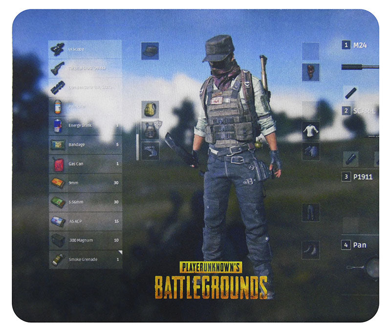 Tappetino Mouse 29x25cm PlayerUnknown's Battlegrounds Inventario