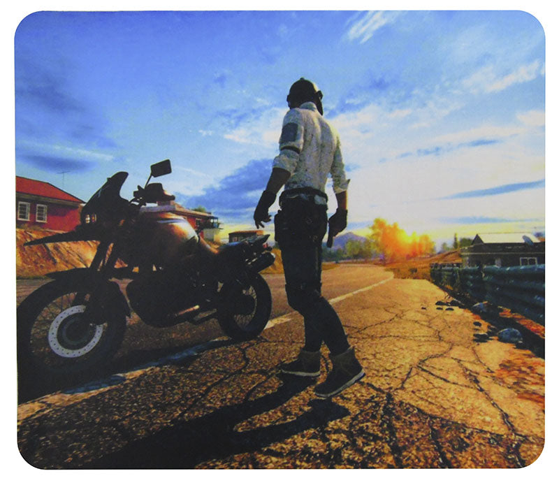 Tappetino Mouse 29x25cm PlayerUnknown's Battlegrounds Personaggio con motocicletta