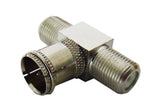 Adattatore F Maschio a Doppia Presa F Femmina – Connettore a T MT452