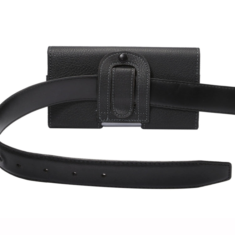 Custodia pelle marsupio 5,7" nera per smartphone